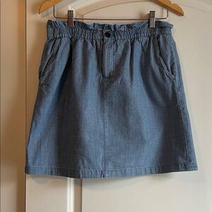 J Crew Chambray Blue Denim Skirt Size 8